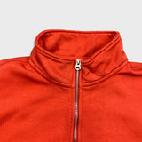 Obey Sweatshirt Mens Large Orange 1/4 Zip Spell Out Fleece Pullover