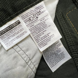 Levi's 502 Pants Mens 34x30 Green Corduroy Tapered Stretch Regular Fit Mid Rise