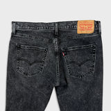 Levi's 512 Jeans Men 34x30 Black Slim Taper Leg Dark Wash Distressed Stretch Denim Pants