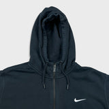 Nike Sportswear Hoodie Mens 2XL Black Swoosh Full Zip Hooded Sweatshirt