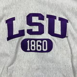 Champion LSU Tigers Reverse Weave Hoodie Mens Medium Gray College Hooded Sweatshirt