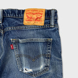 Levi's 511 Jeans Mens 32x32 Blue Slim Fit Distressed Medium Wash Faded Denim Pants