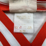 Vintage Le Club T Shirt Mens XL White Ringer V Neck 80s Retro Blank Tee
