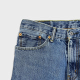 Levi's 505 Jeans Mens 34x30 Blue Regular Fit Straight Leg Distressed Medium Wash Denim Pants