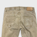 Projek Raw Pants Mens 33x32 Beige Distressed Slim Straight Leg Casual Trousers