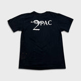 Vintage Y2K 2Pac T Shirt Mens Large Black Full Print Faded Tupac Shakur Rap Tee