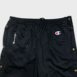 Vintage 90s Champion Track Pants Mens Medium Black USA Tear Away Athletic Jogger