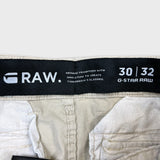 G-Star Raw Pants Mens 32x28 White Straight Fit Casual Utility Cargo Trousers