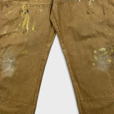 Dickies Pants Mens 34x30 Beige Double Knee Distress Carpenter Fade Canvas Workwear