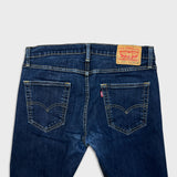 Levi's 512 Jeans Mens 34x28 Blue Slim Taper Leg Dark Wash Mid Rise Stretch Denim Pants