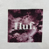 HUF Box Logo T Shirt Mens XL White Distressed Short Sleeve Graphic Skate Tee