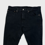 Levi's 512 Jeans Men 34x32 Black Slim Taper Leg Dark Wash Distress Stretch Denim Pants