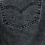 Levi's 512 Jeans Men 34x30 Black Slim Taper Leg Dark Wash Distressed Stretch Denim Pants