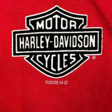 Vintage 2005 Harley Davidson T Shirt Mens 2XL Red Canada USA Eagle Biker Tee