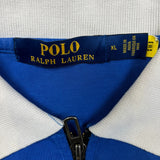 Polo Ralph Lauren Shirt Mens XL Blue Track Team 1/4 Zip Classic Preppy Polo