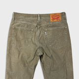 Levi's 514 Pants Mens 32x30 Beige Straight Fit Stretch Corduroy Casual