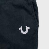 True Religion Sweatpants Mens Small Black Fleece Taper Leg Joggers