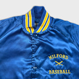 Vintage 90s Chalk Line Milford Baseball Satin Jacket Youth XS Blue USA Retro Bomber