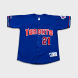 Vintage 90s Russell Athletic Toronto Blue Jays Roger Clemens #21 MLB Jersey Baseball Mens Medium