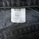 Vintage Levi's 550 Jeans Womens 27x30 Black Relaxed Fit Tapered Leg 90s Denim Pants