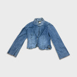 Vintage Y2K Baby Phat Jean Jacket Womens Medium Blue USA Button Up Crop Denim