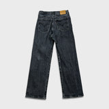Levi's Ribcage Straight Ankle Jean Womens 28x27 Black High Rise Medium Wash Denim Pants