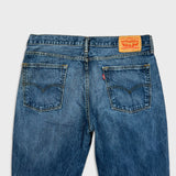 Levi's 514 Jeans Mens 36x30 Blue Slim Straight Fit Dark Wash Faded Denim Pants