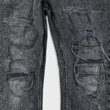Levi's 512 Jeans Men 34x30 Black Slim Taper Leg Dark Wash Distressed Stretch Denim Pants