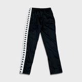 Kappa Track Pants Mens Medium Black Tear Away Side Tape Athletic Gym Jogger