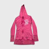 Vintage Y2K Ed Hardy Christian Audigier Hoodie Womens Medium Pink Native Full Zip