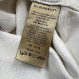 Burberry Brit Polo Shirt Mens Medium White Nova Check Tartan Cotton Preppy
