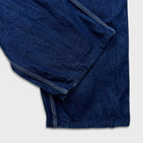 Dickies Overalls Mens 42x28 Blue Bib Medium Wash Hammer Loop Workwear Denim