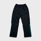 Adidas Track Pants Mens Medium Black 3 Stripe Spell Out Training Straight Leg