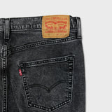 Levi's 512 Jeans Men 34x30 Black Slim Taper Leg Dark Wash Distressed Stretch Denim Pants