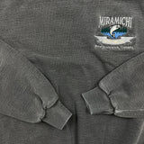 Vintage 90s Miramichi Fishing Sweatshirt Mens Medium Gray Stone Washed Pullover