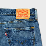 Levi's 514 Jeans Mens 36x30 Blue Slim Straight Fit Dark Wash Faded Denim Pants