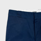 Dickies Pants Mens 38x32 Blue Loose Fit Workwear Baggy Casual Chino Trousers