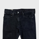 Levi's 512 Jeans Men 34x30 Black Slim Taper Leg Dark Wash Mid Rise Stretch Denim Pants