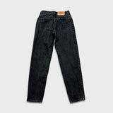 Vintage Levi's 550 Jeans Womens 27x30 Black Relaxed Fit Tapered Leg 90s Denim Pants