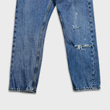 Levi's 505 Jeans Mens 34x30 Blue Regular Fit Straight Leg Distressed Medium Wash Denim Pants