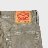 Levi's 514 Pants Mens 32x30 Beige Straight Fit Stretch Corduroy Casual