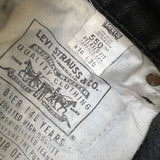 Vintage Levi's 550 Jeans Mens 34x30 Black USA Relaxed Fit Tapered Leg 90s Denim Pants