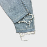 Vintage Levi’s Jeans Womens 26x30 Blue Slim Taper Light Wash Fray Distress 90s Pants