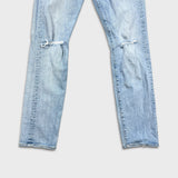 Levi’s 501 ST Jeans Mens 30x30 Blue Straight Taper Light Wash Distressed Denim Pants