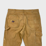 Dickies Pants Mens 40x32 Tan Double Knee Distress Carpenter Fade Canvas Workwear