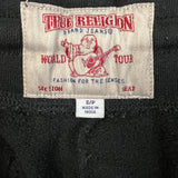 True Religion Sweatpants Mens Small Black Fleece Taper Leg Joggers