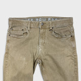 Projek Raw Pants Mens 33x32 Beige Distressed Slim Straight Leg Casual Trousers