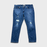 Levi's Boyfriend Jeans Womens 38x27 Blue Relaxed Fit Mid Rise Distressed Denim Pants