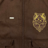Vintage LRG Lifted Research Group Varisty Jacket Mens Medium Brown Y2K Letterman