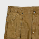 Dickies Pants Mens 40x32 Tan Double Knee Distress Carpenter Fade Canvas Workwear